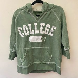 Vanity green cropped vintage look hoodie size Large